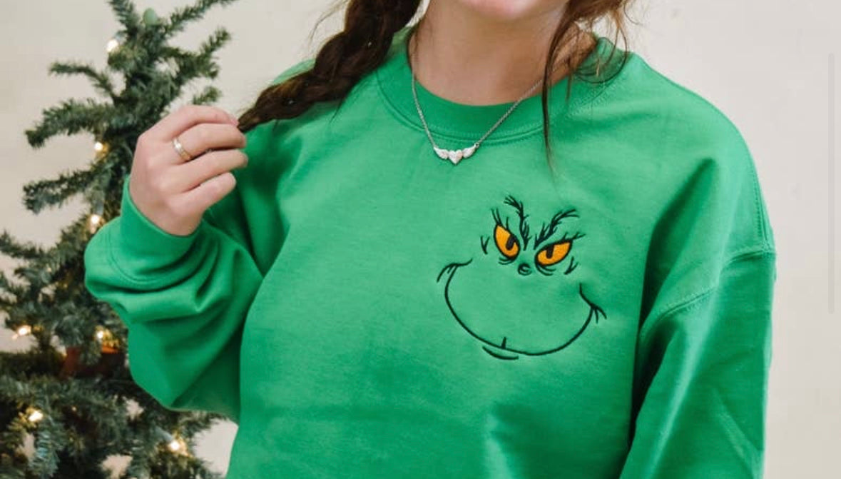 Grinch Sweatshirt with embroidery detail