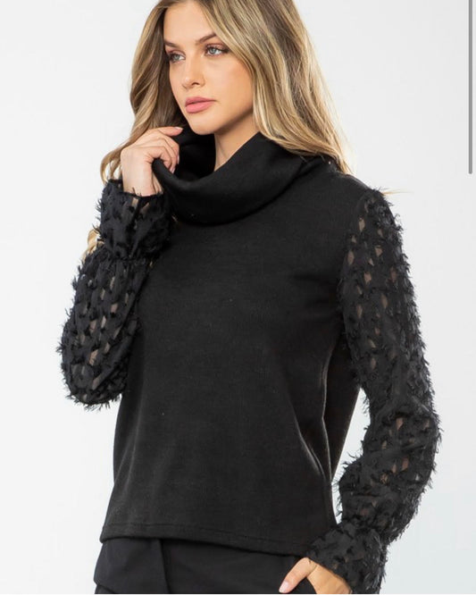 Black lace sleeve top