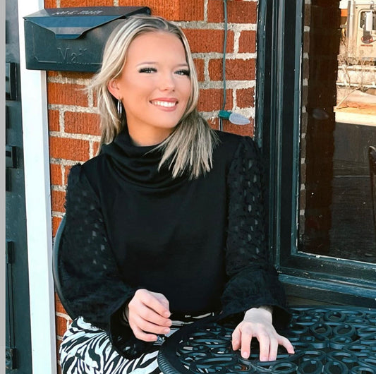 Black lace sleeve top