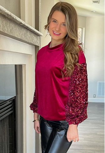 Sequin Sleeve Top